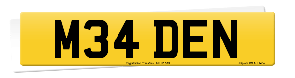 Registration number M34 DEN